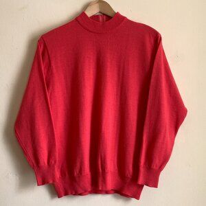 VINTAGE Pink Mockneck Wool Sweater Size M